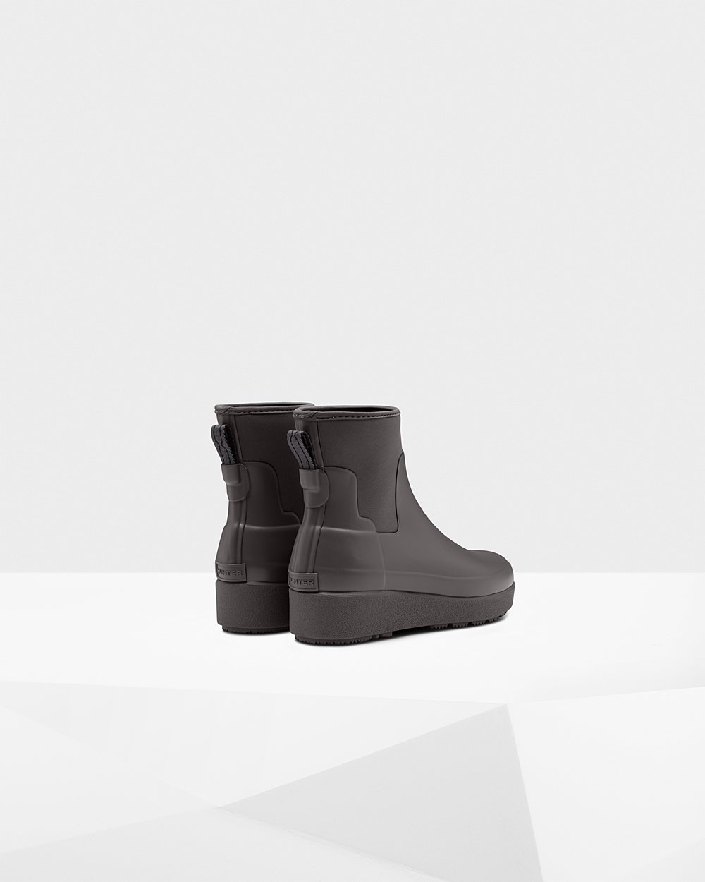 Women Hunter Refined Slim Fit Neoprene Chelsea | Creeper Boots Grey | NZ-18326-SMAK